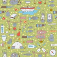 Seamless pattern with adventure equipment N10