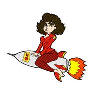 comic cartoon army pin up girl riding missile N2