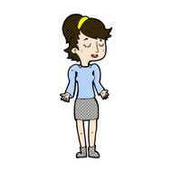 comic cartoon woman shrugging shoulders N128