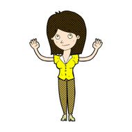 comic cartoon woman holding up hands N6