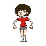comic cartoon surprised woman N65