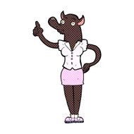 comic cartoon werewolf woman with idea N2