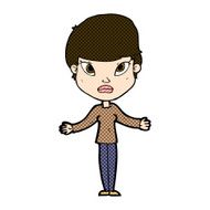 comic cartoon woman shrugging shoulders N130