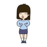 comic cartoon shocked woman N28