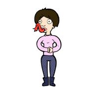 comic cartoon woman with snake tongue N6