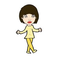 comic cartoon surprised woman N67