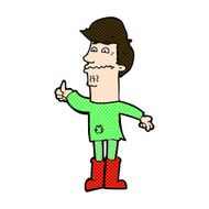 comic cartoon nervous man N34