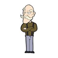 comic cartoon bored old man N5