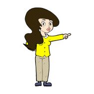 comic cartoon pretty woman pointing N12