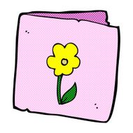 comic cartoon flower greeting card N3