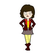 comic cartoon girl in jacket N3