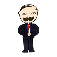 comic cartoon old man with mustache N8