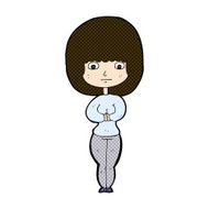 comic cartoon shy woman N15