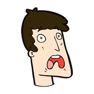 comic cartoon shocked man N33