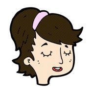 comic cartoon pretty female face N28