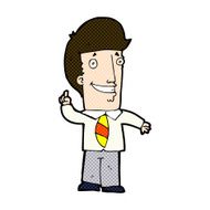 comic cartoon office man with idea N3