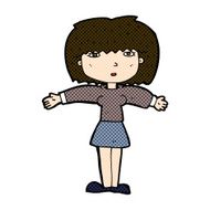 comic cartoon woman shrugging shoulders N132