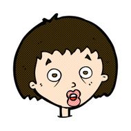 comic cartoon shocked woman N29
