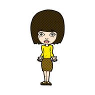 comic cartoon woman shrugging shoulders N133
