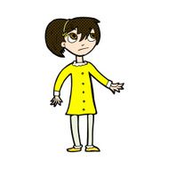 comic cartoon worried girl N3