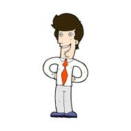 comic cartoon happy man N129