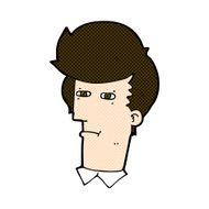 comic cartoon man narrowing eyes N11