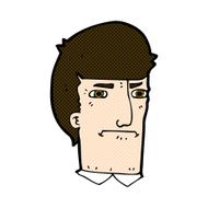 comic cartoon man narrowing eyes N12