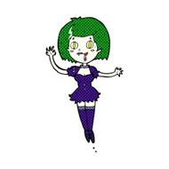 comic cartoon happy vampire girl N11