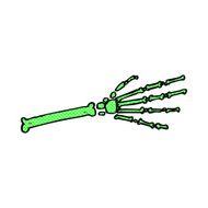 comic cartoon skeleton hand N4