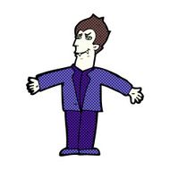 comic cartoon vampire man with open arms N3