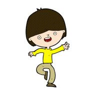 comic cartoon happy boy dancing N3