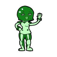 comic cartoon female astronaut N9