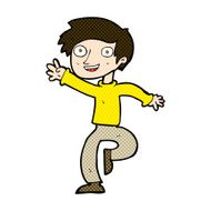 comic cartoon excited boy dancing N2
