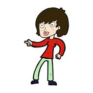 comic cartoon woman pointing N56