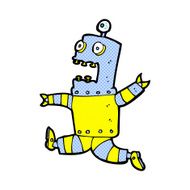 comic cartoon terrified robot N3