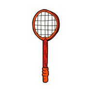 comic cartoon old tennis racket N3