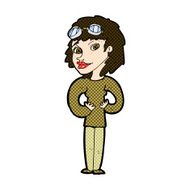 comic cartoon aviator woman N2