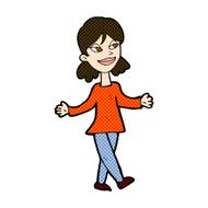 comic cartoon woman with no worries N12