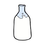comic cartoon bottle of milk N2