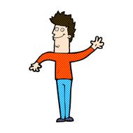 comic cartoon happy waving man N3