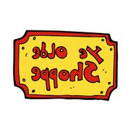 comic cartoon old fake shop sign N3