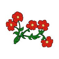 comic cartoon flowers N14