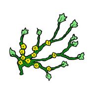 comic cartoon flowering branch N3