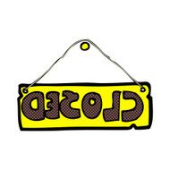 comic cartoon closed shop sign N3