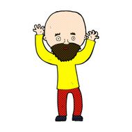 comic cartoon bearded man panicking N3