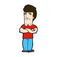 comic cartoon annoyed man with folded arms N4