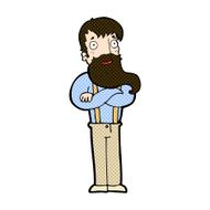 comic cartoon bearded hipster man N3
