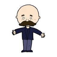 comic cartoon bald man with open arms N3
