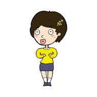 comic cartoon surprised woman N69