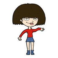 comic cartoon smug woman making dismissive gesture N3